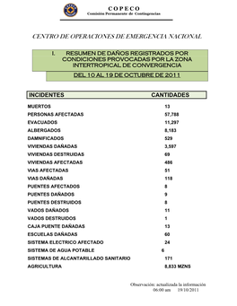 Centro De Operaciones De Emergencia Nacional