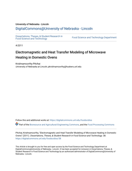 Electromagnetic and Heat Transfer Modeling of Microwave Heating in Domestic Ovens