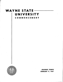 Wayne State University 1961 Commencement Programs