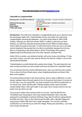 This Walk from Littondale to Langstrot