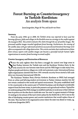 Forest Burning As Counterinsurgency in Turkish-Kurdistan