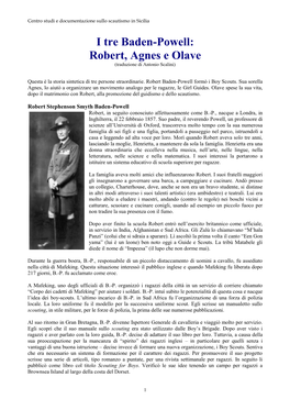 I Tre Baden-Powell: Robert, Agnes E Olave (Traduzione Di Antonio Scalini)