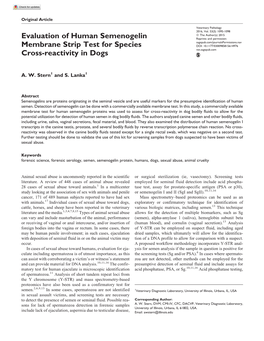 Evaluation of Human Semenogelin Membrane Strip Test for Species