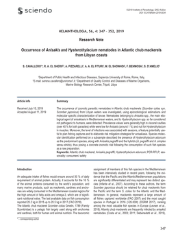 Research Note Occurrence of Anisakis and Hysterothylacium