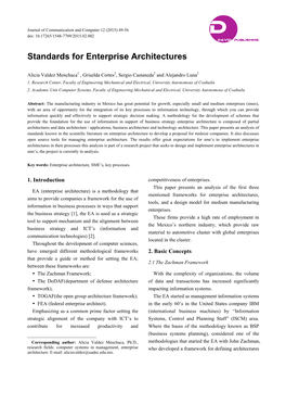 Standards for Enterprise Architectures