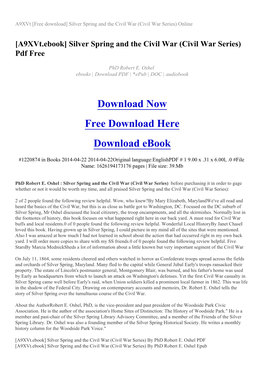 [A9xvt.Ebook] Silver Spring and the Civil War (Civil War Series) Pdf Free