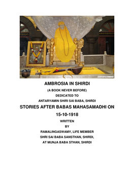 Ambrosia in Shirdi Stories After Babas Mahasamadhi