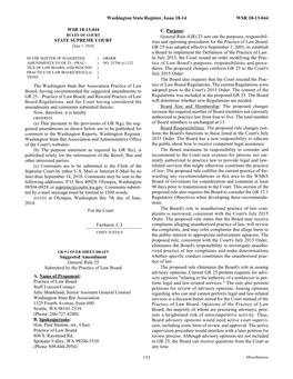 Washington State Register, Issue 18-14 WSR 18-13-044 WSR 18-13-044 STATE SUPREME COURT the Washington State Bar Association Prac