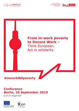 From In-Work Poverty to Decent Work – Think European