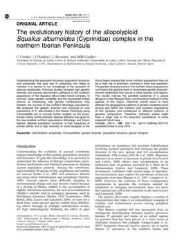 The Evolutionary History of the Allopolyploid Squalius Alburnoides (Cyprinidae) Complex in the Northern Iberian Peninsula