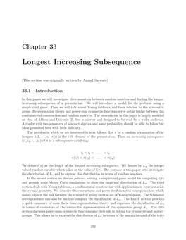 Longest Increasing Subsequence, Young Tableaux And