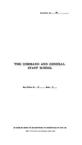 The Command and General Staff School