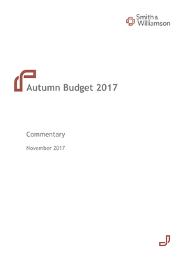 Autumn Budget 2017 Commentary