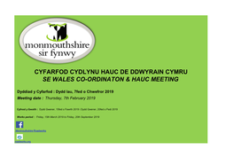 Cyfarfod Cydlynu Hauc De Ddwyrain Cymru Se Wales Co-Ordinaton & Hauc Meeting