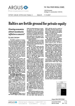 Baltics Are Fertile Ground for Private Equity