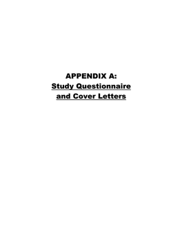 APPENDIX A: Study Questionnaire and Cover Letters OMB# 1024-0224, Exp January 2000