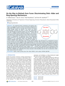 On the Way to Biofuels from Furan: Discriminating Diels−Alder and Ring-Opening Mechanisms S