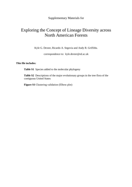 Exploring the Concept of Lineage Diversity Across North American Forests