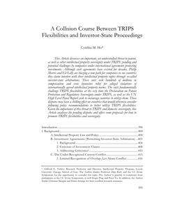 A Collision Course Between TRIPS Flexibilities and Investor-State Proceedings