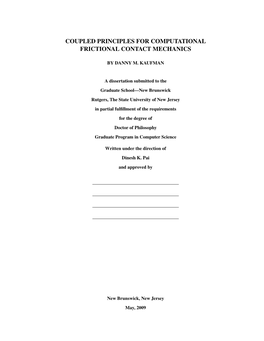 Coupled Principles for Computational Frictional Contact Mechanics