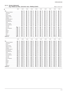 800 S5 Zürcher S-Bahn Zug - Affoltern Am Albis - Zürich HB - Uster - Pfäffikon SZ Stand: 17