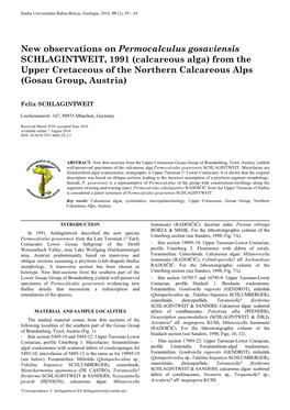 From the Upper Cretaceous of the Northern Calcareous Alps (Gosau Group, Austria)