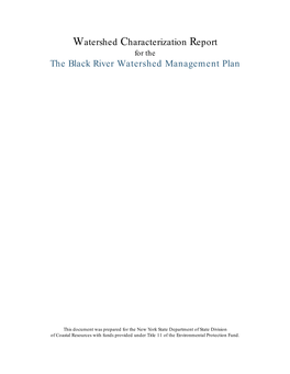 The Black River Watershed Management Plan