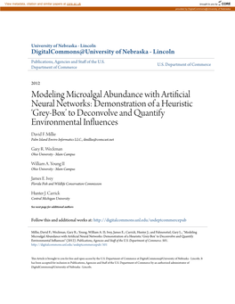Modeling Microalgal Abundance with Artificial Neural Networks: Demonstration of a Heuristic 'Grey-Box' to Deconvolve And