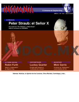 Peter Straub: El Señor X El Co-Autor De 