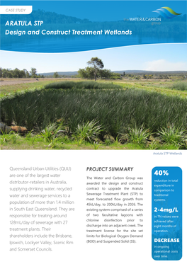 ARATULA STP Design and Construct Treatment Wetlands