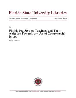 Florida Pre-Service Teachers' and Their Attitude Towards the Use of Controversial Issues