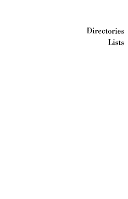 Directories Lists List of Abbreviations