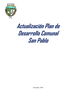 Actualización Plan De Desarrollo Comunal San Pablo