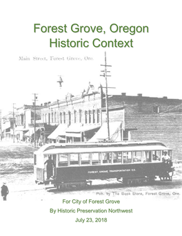 Forest Grove, Oregon: Historic Context