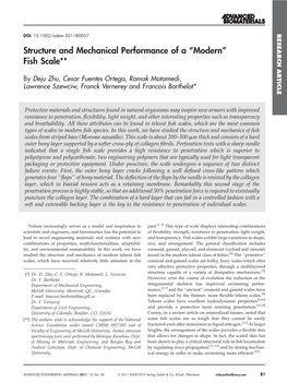 Structure and Mechanical Performance of a Modern Fish Scale