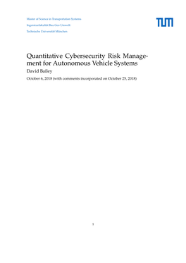 Quantitative Cybersecurity Risk Management for Autonomous