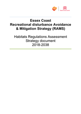 Essex Coast Recreational Disturbance Avoidance & Mitigation Strategy (RAMS)