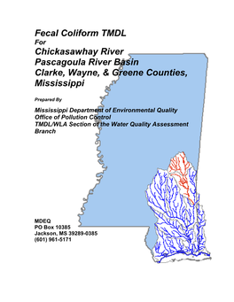 Fecal Coliform TMDL Chickasawhay River Pascagoula River Basin