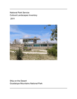 National Park Service Cultural Landscapes Inventory Ship on The