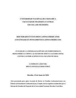 Análisis De La Imperialización De Los Territorios En Mesoamérica Y Crítica Al Estado De Sitio Y La Guerra Total Contra Las Poblaciones En El Colapso Mundial