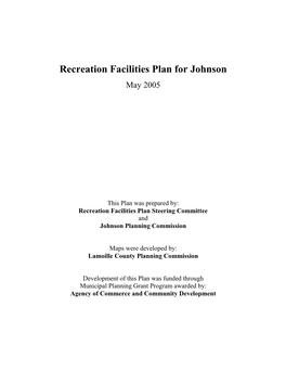 2005 Recreation Facilities Plan for Johnson