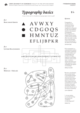 Typography Basics Handout, by A. Segalini