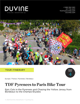 TDF Pyrenees to Paris Bike Tour Epic Cols in the Pyrenees and Chasing the Yellow Jersey from Bordeaux to the Champs-Élysées
