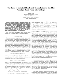 The Laws of Excluded Middle and Contradiction in Checklist Paradigm Based Fuzzy Interval Logic