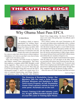 Summer 2009 Why Obama Must Pass EFCA Board