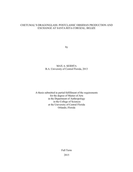 Chetumal's Dragonglass: Postclassic Obsidian