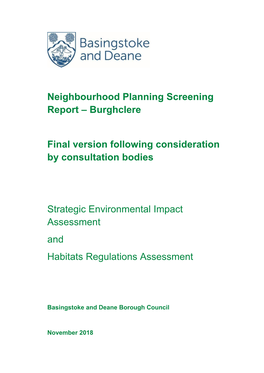 SEA Screening Report