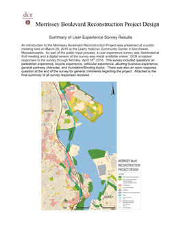 Morrissey Boulevard Reconstruction Project Design