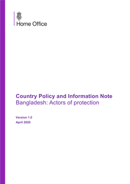 Actors of Protection, Bangladesh, April 2020