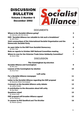 DISCUSSION BULLETIN Volume 2 Number 6 December 2002